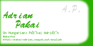 adrian pakai business card